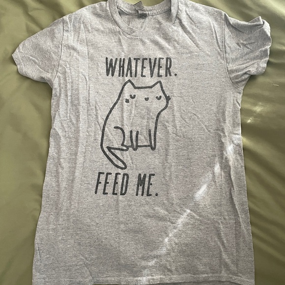 "Whatever. Feed Me" Cat Tee - Picture 2 of 2